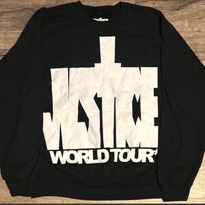 Justice Justin Bieber Black and White Crewneck Sweater